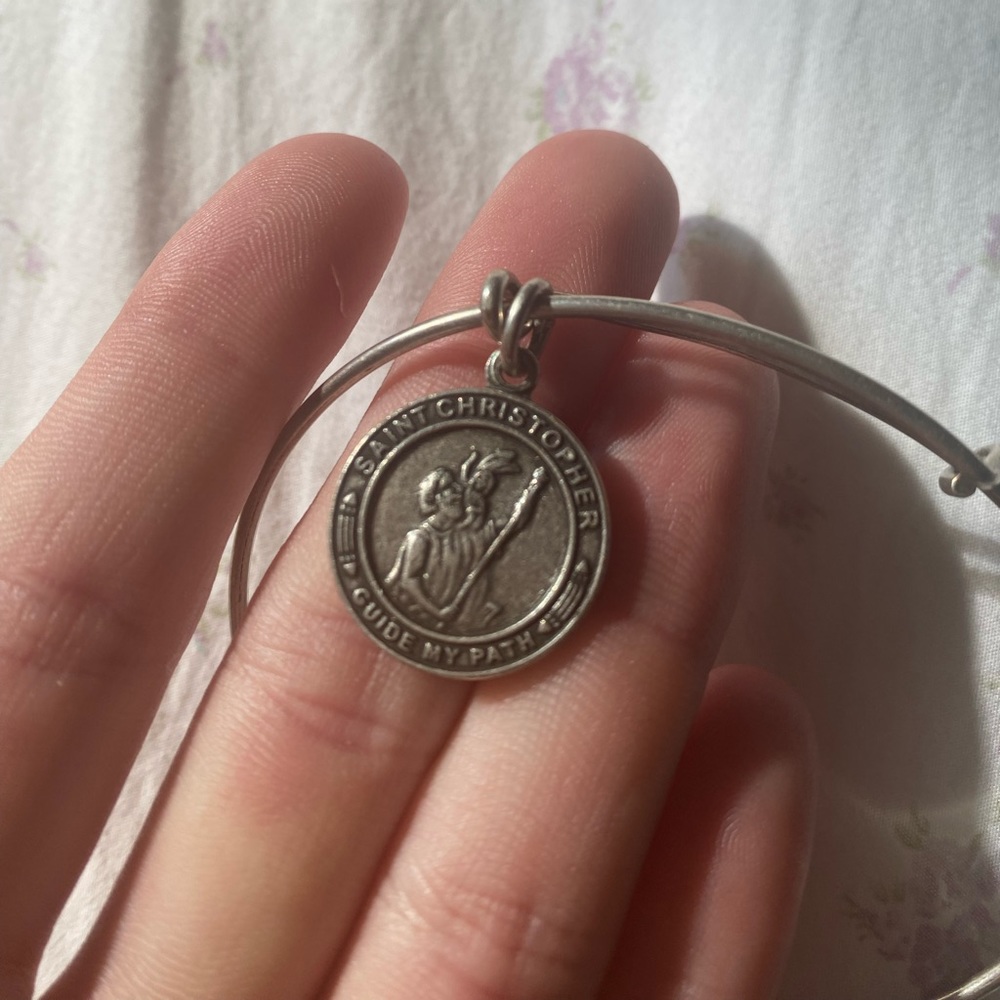 St Christopher Alex and Ani silver bracelet great condition